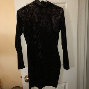 Tight, shimmery, brown dress
